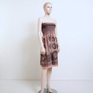 Lapis Bohemian Strapless Midi Dress